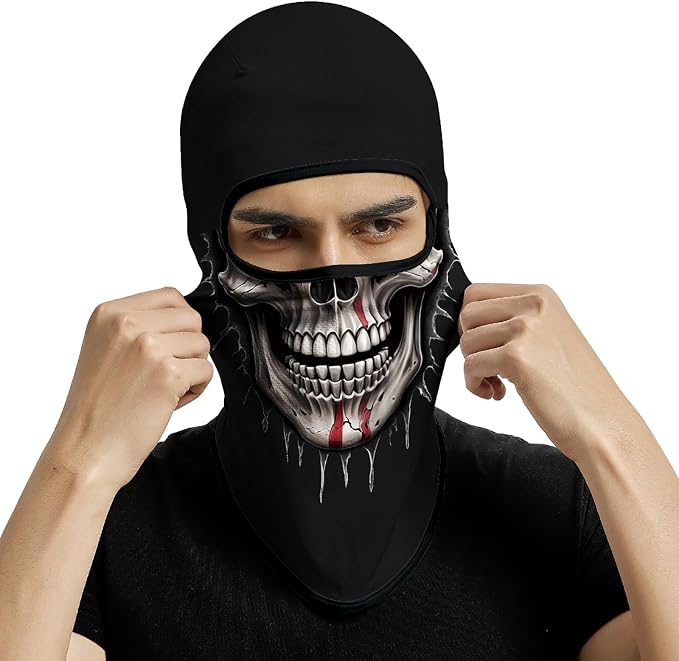 Skull Gray Face With 2 Streak of Blood