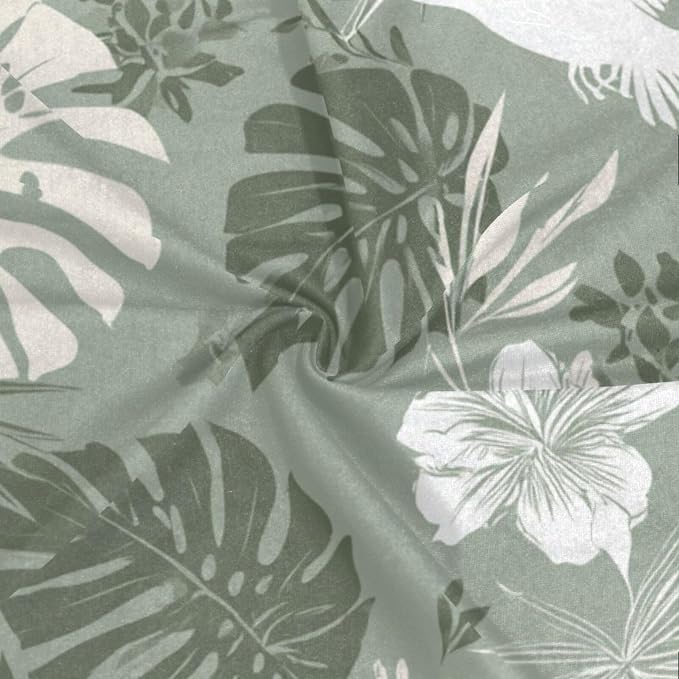Tropical Palm Leaves Birds Flowers