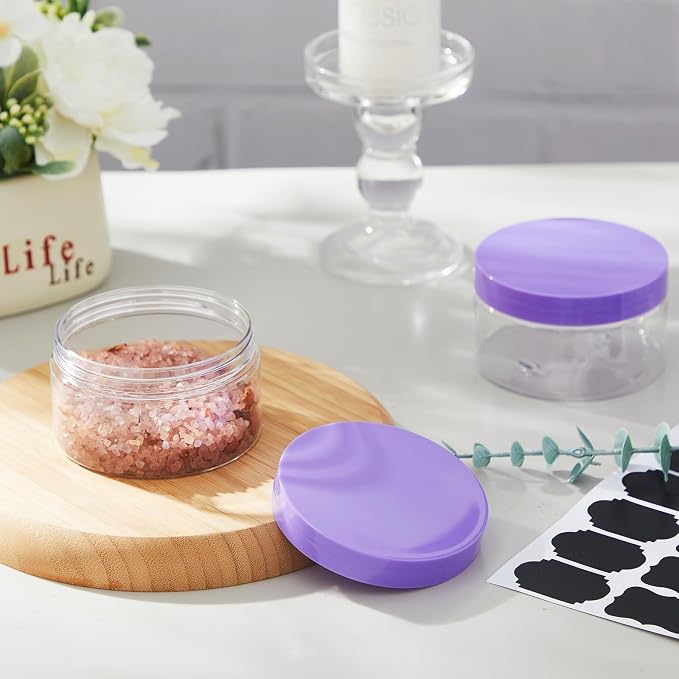 Clear with Purple Lid