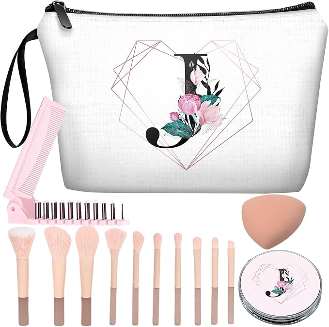 Diamond-like Ietter J Floral-white
