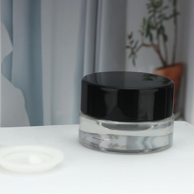 Clear jar black lid
