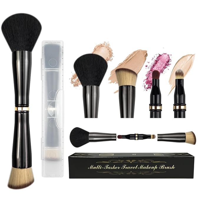 4 in 1 makeup brush-Black-1pcs