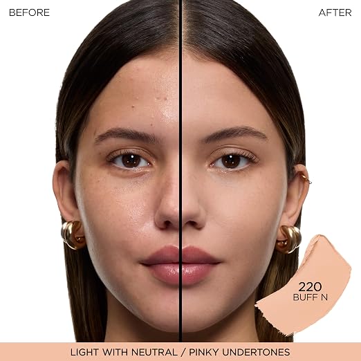 220 Buff N: light skin with neutral/pinky undertones
