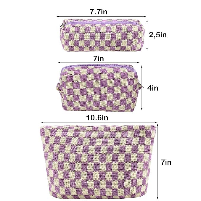B-Checkered 3Pcs Mix Purple