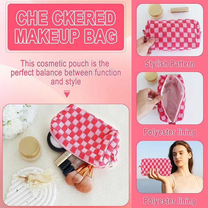 Checkered 6Pcs M Pink