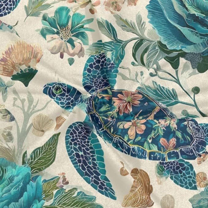 Boho Sea Turtles Floral Colorful