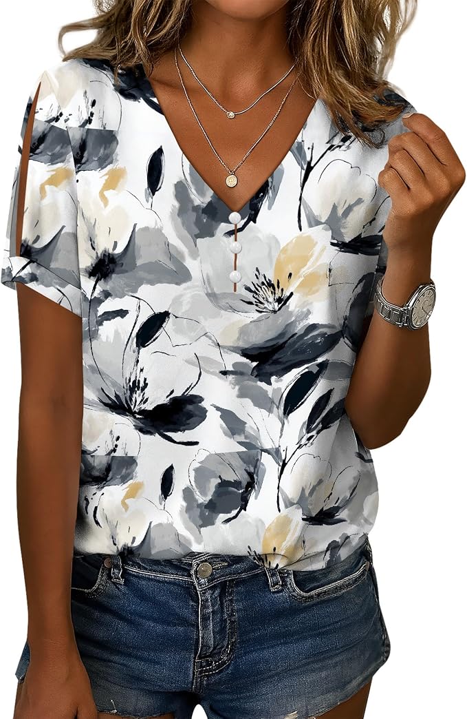 Womens Floral Printed Cotton Top 08