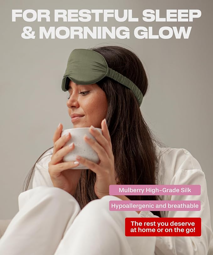 Silk Eye Mask - Olive