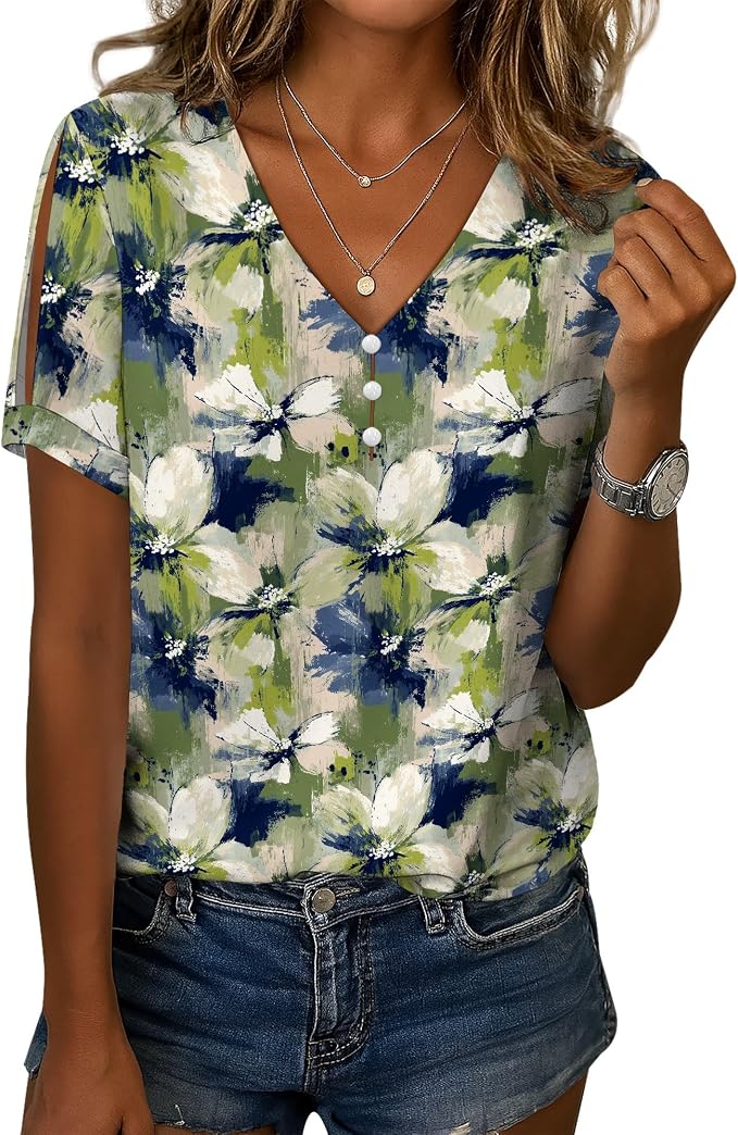 Womens Floral Printed Cotton Top 07