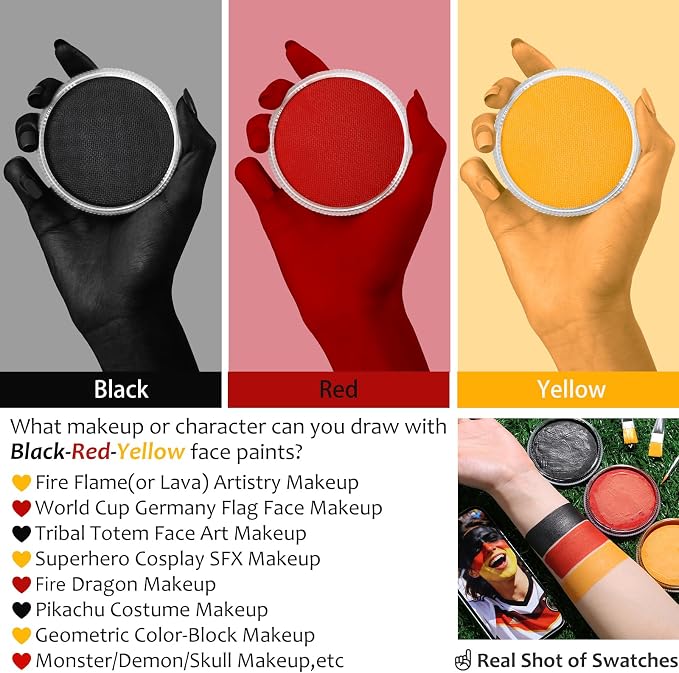 Black+Red+Yellow+3Pcs Brushes