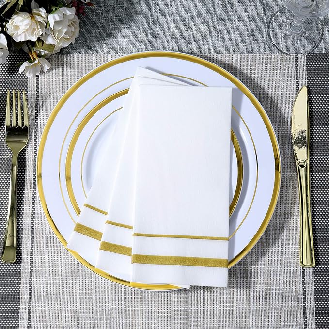 Gold Rimmed Napkins