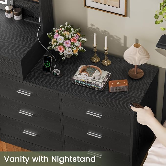 Black 8 Drawers