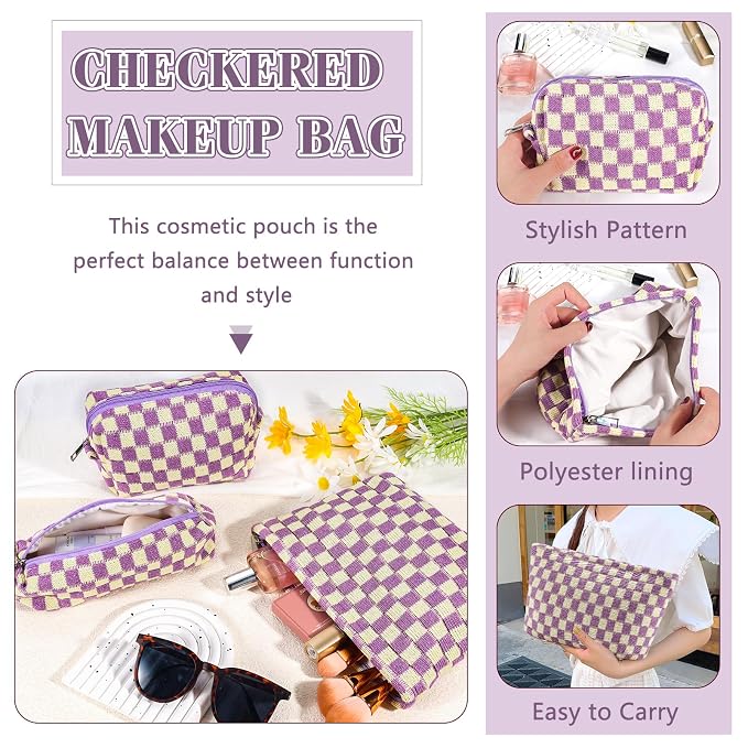B-Checkered 3Pcs Mix Purple