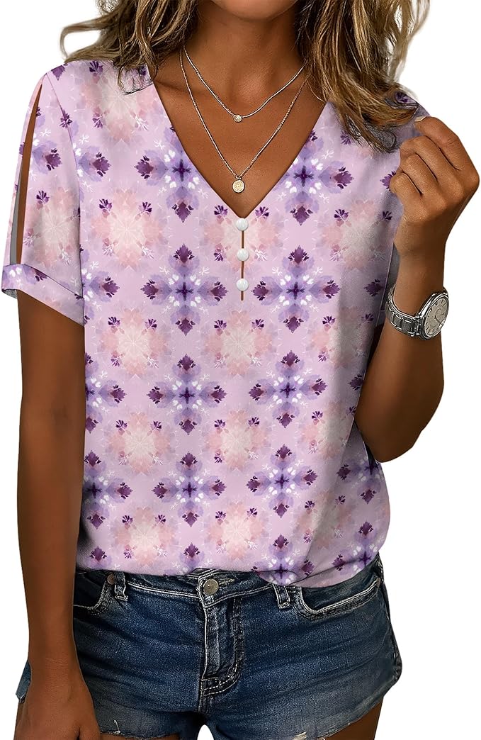 Womens Floral Printed Cotton Top 05