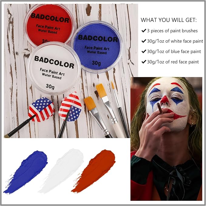 White+Red+Blue+3Pcs Brushes