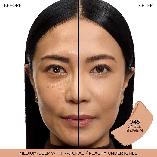 45 Sable Beige N: medium-deep skin with neutral/peachy undertones