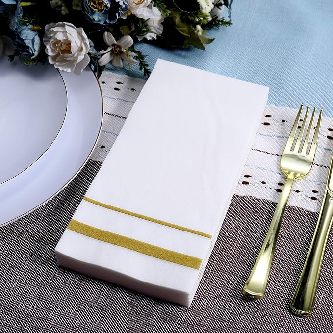 Gold Rimmed Napkins