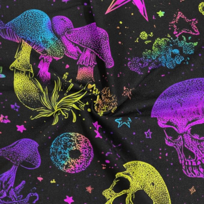 Neon-colored Skulls Mushrooms Stars