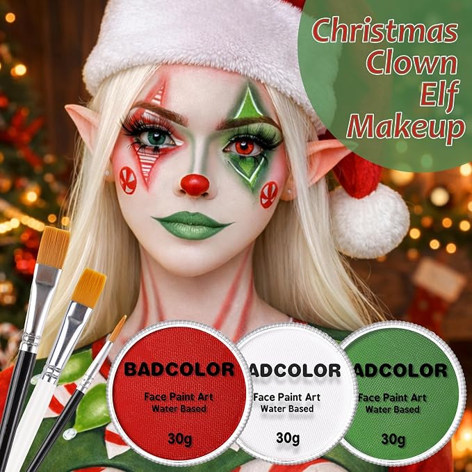 Green+White+Red+3Pcs Brushes