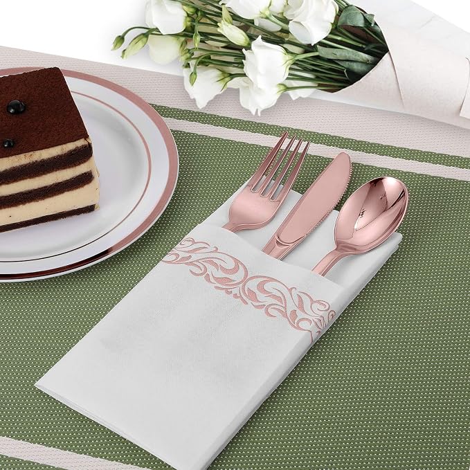 Rose Gold Disposable Guest Towels