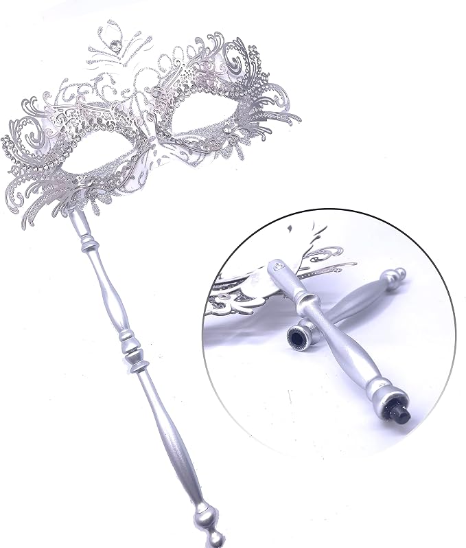 Masquerade Mask With Stick White