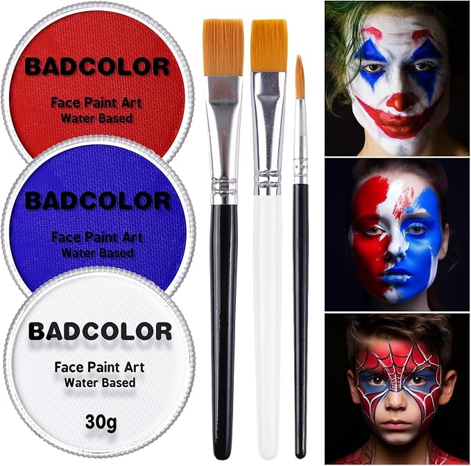 White+Red+Blue+3Pcs Brushes