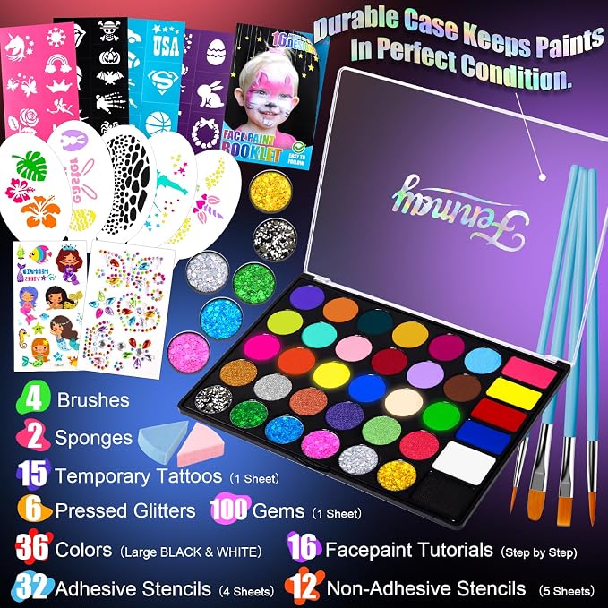 30 Colors+6 Glitter(166pc accessories)