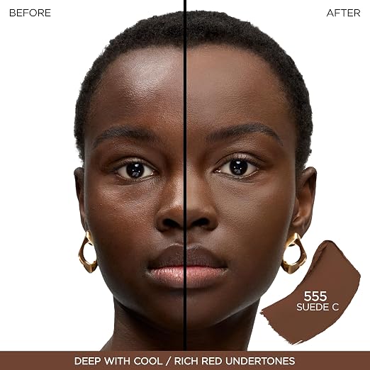 555 Suede C: deep skin with cool/deep rich red undertones