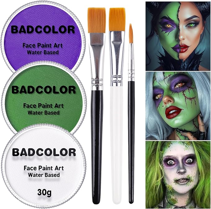 White+Light Green+Light Purple+3Pcs Brushes