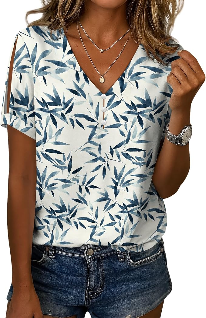 Womens Floral Printed Cotton Top 06