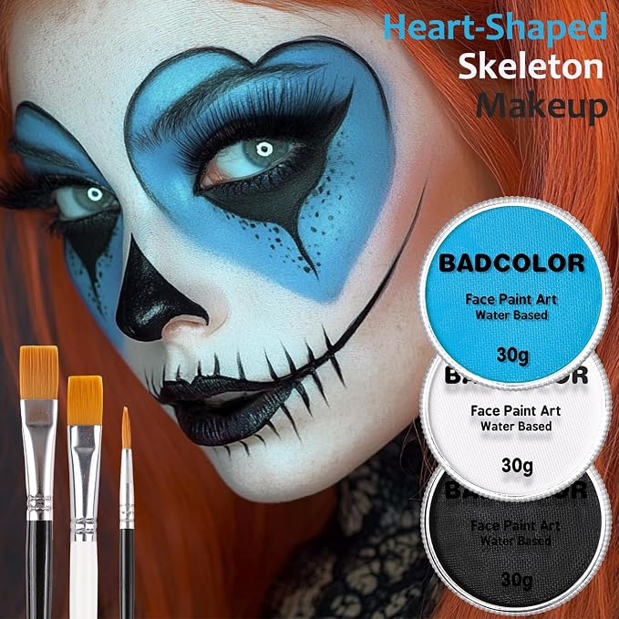 Black+White+Light Blue+3Pcs Brushes