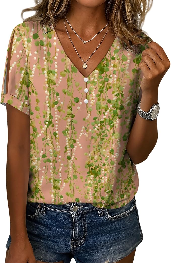 Womens Floral Printed Cotton Top 03