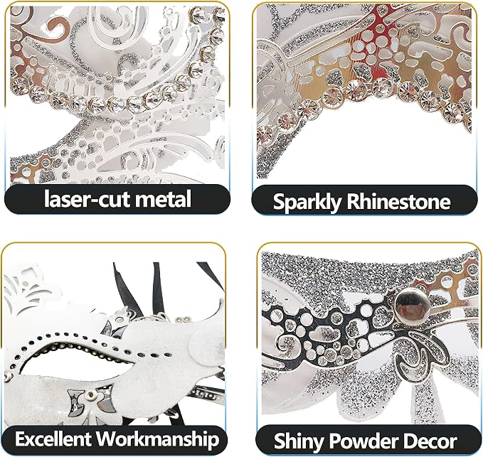 Masquerade Mask With Stick White