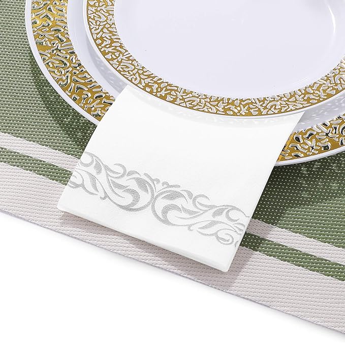Silver Disposable Guest Towels