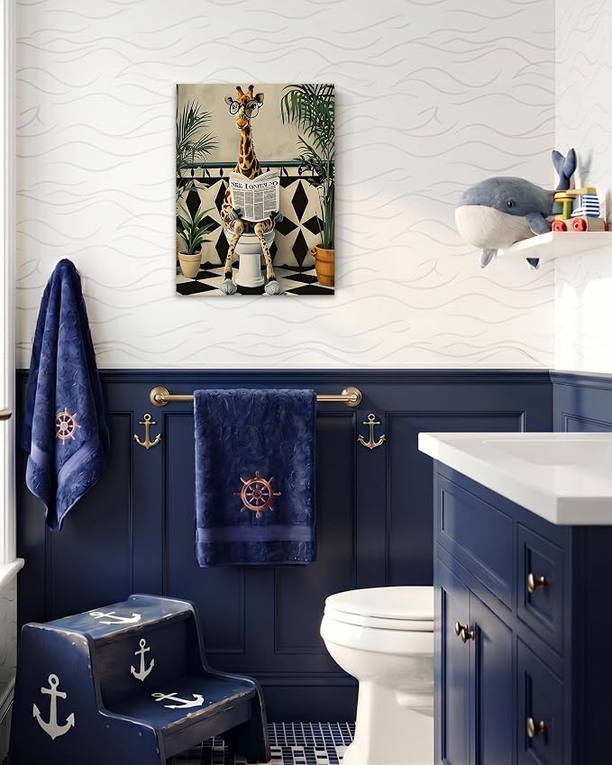 Giraffe Reading Toilet