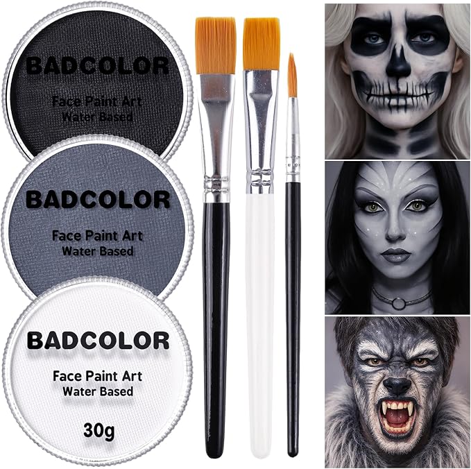 Black+White+Grey+3Pcs Brushes