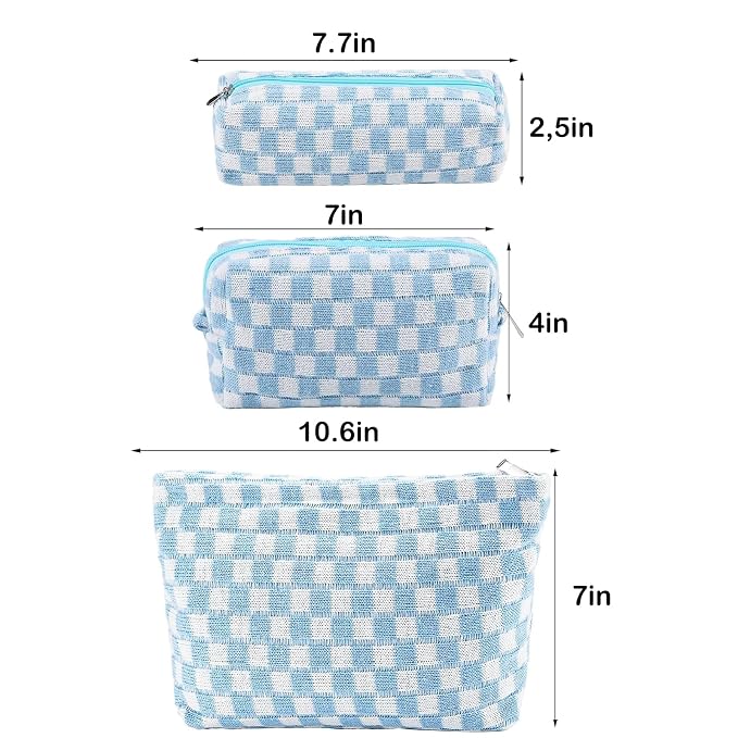 B-Checkered 3Pcs Mix Blue