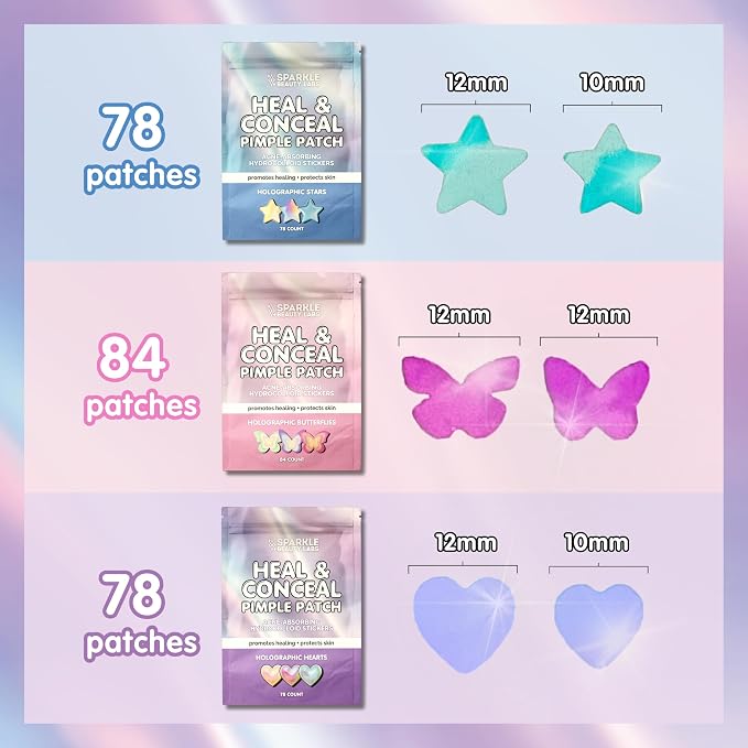Holographic Pink Butterflies - 84 count (3 sheets)