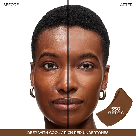 550 Suede C: deep skin with cool/deep rich red undertones