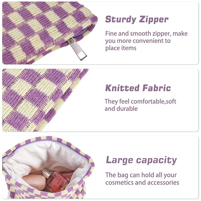 B-Checkered 3Pcs Mix Purple