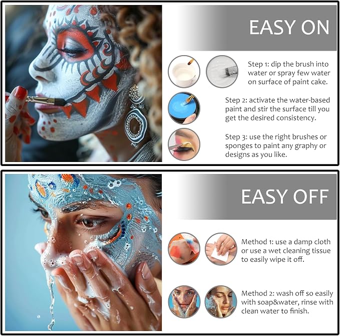 White+Light Green+Light Purple+3Pcs Brushes