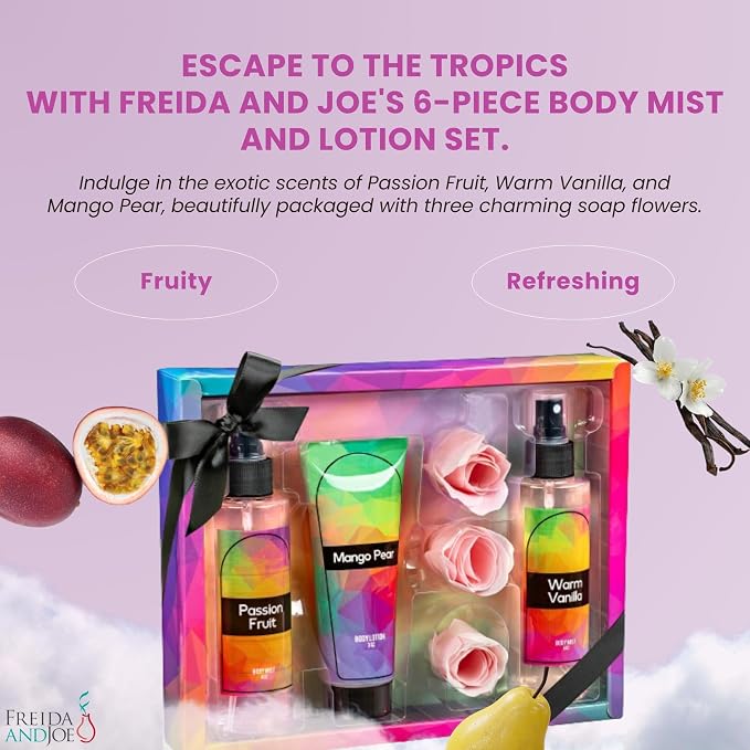 Passion Fruit, Warm Vanilla, Mango Pear
