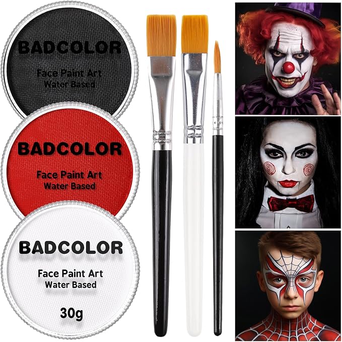 Black+White+Red+3Pcs Brushes
