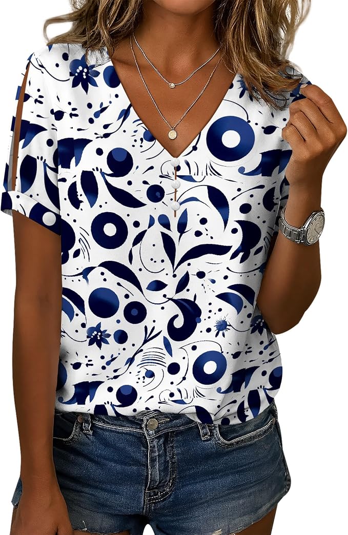 Womens Floral Printed Cotton Top 15