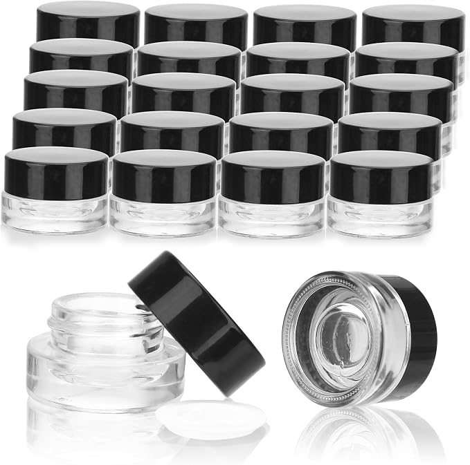 Clear jar black lid