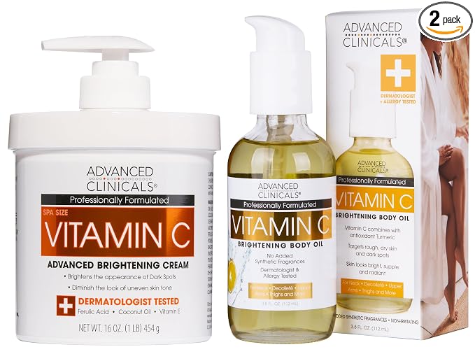 Vitamin C Cream + Collagen Body Oil Set