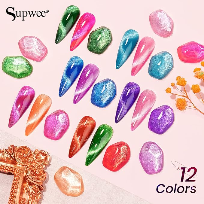 12 Colors Neon Cat Eye Gel