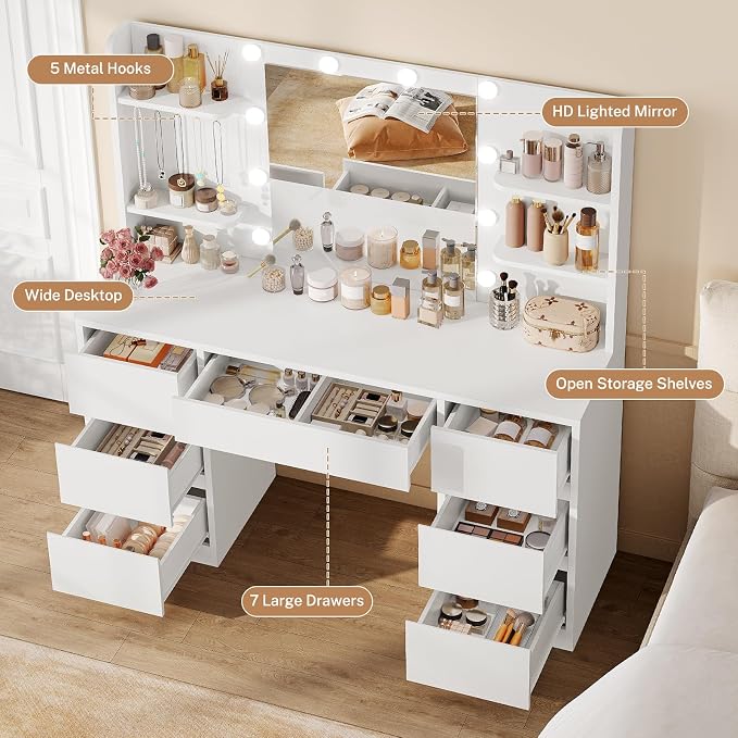White 7 Drawers