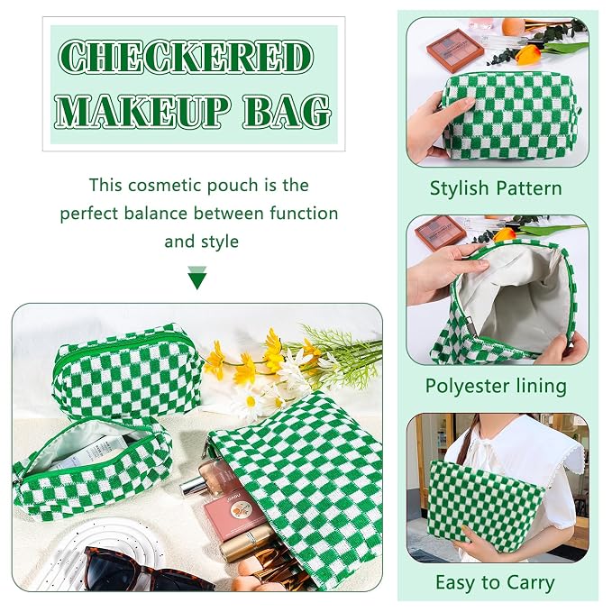 B-Checkered 3Pcs Mix Green