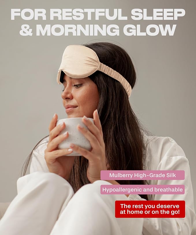 Silk Eye Mask - Nude Champagne